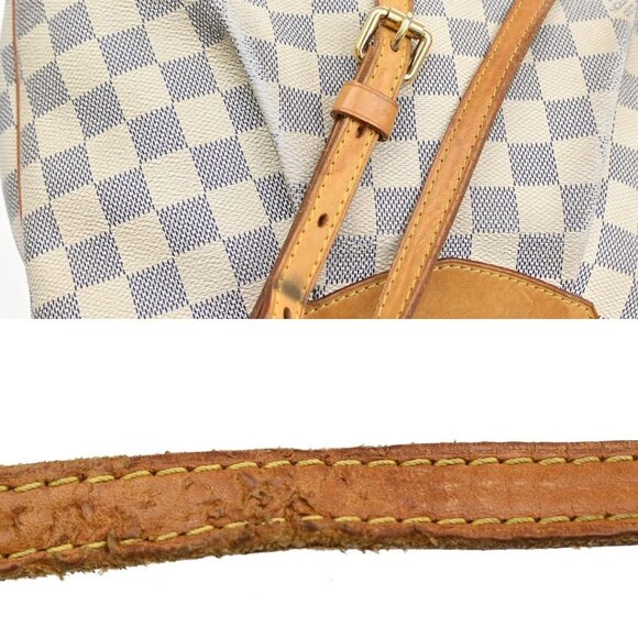 LOUIS VUITTON Siracusa PM Shoulder Bag Damier Azur Leather White N41113 84AA030 - Picture 14 of 16